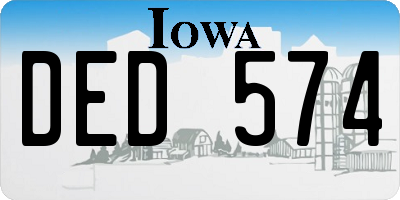 IA license plate DED574
