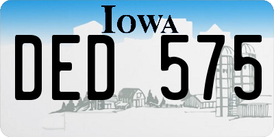 IA license plate DED575
