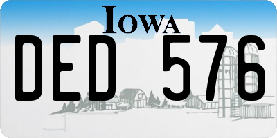 IA license plate DED576