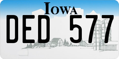 IA license plate DED577