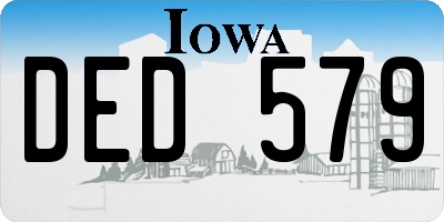 IA license plate DED579