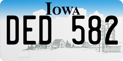 IA license plate DED582