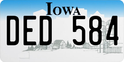 IA license plate DED584