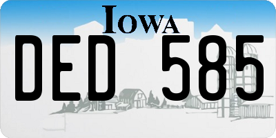 IA license plate DED585