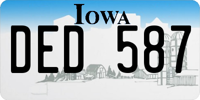 IA license plate DED587