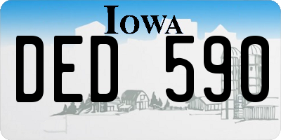 IA license plate DED590