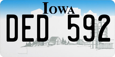 IA license plate DED592