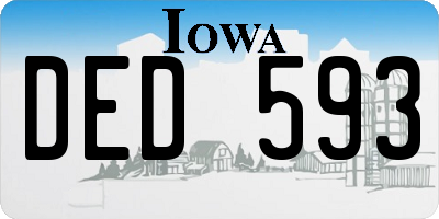 IA license plate DED593