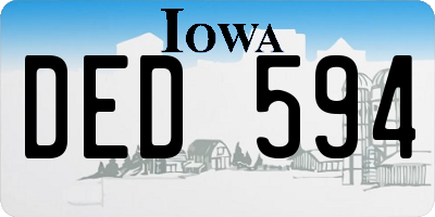 IA license plate DED594