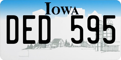IA license plate DED595