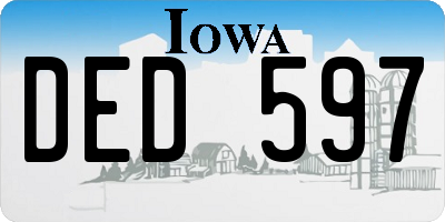 IA license plate DED597
