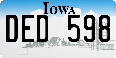 IA license plate DED598