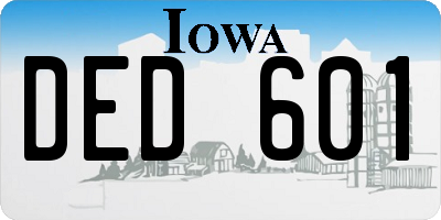 IA license plate DED601