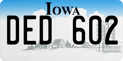 IA license plate DED602