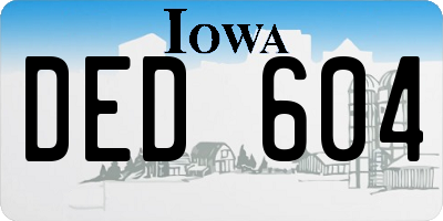 IA license plate DED604