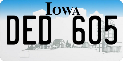 IA license plate DED605