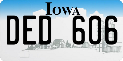 IA license plate DED606