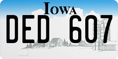 IA license plate DED607