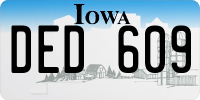 IA license plate DED609