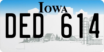 IA license plate DED614