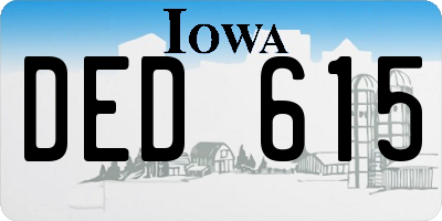 IA license plate DED615