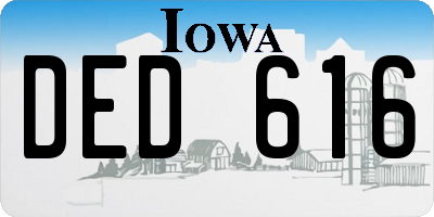 IA license plate DED616