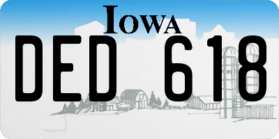 IA license plate DED618