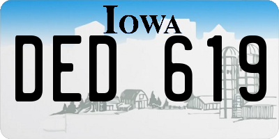 IA license plate DED619