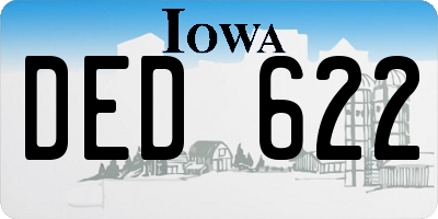 IA license plate DED622