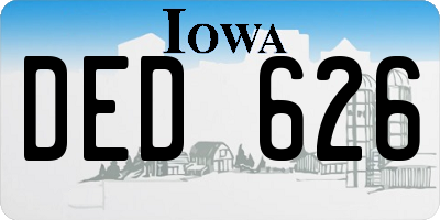 IA license plate DED626
