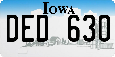 IA license plate DED630