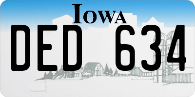 IA license plate DED634