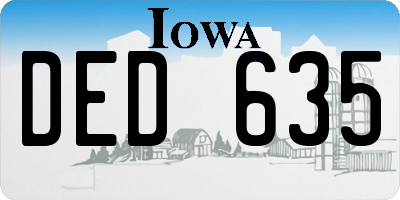 IA license plate DED635