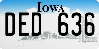 IA license plate DED636
