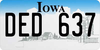 IA license plate DED637