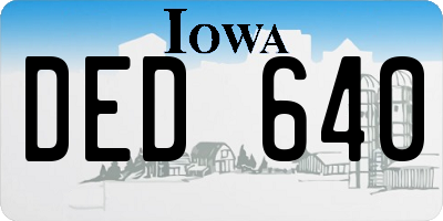 IA license plate DED640