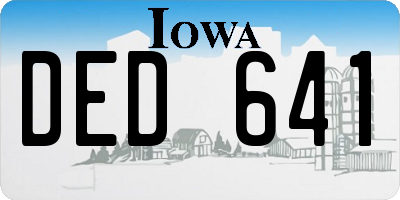 IA license plate DED641