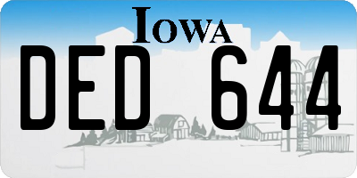 IA license plate DED644