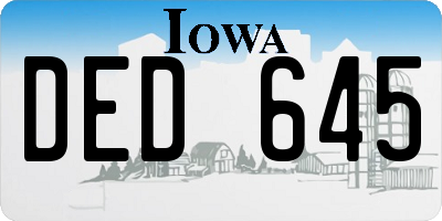 IA license plate DED645