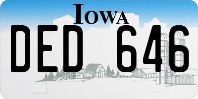 IA license plate DED646