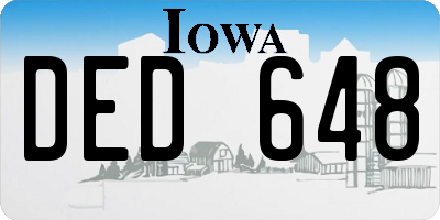 IA license plate DED648