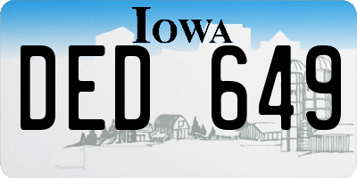 IA license plate DED649