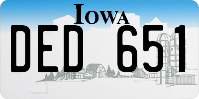 IA license plate DED651