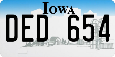 IA license plate DED654