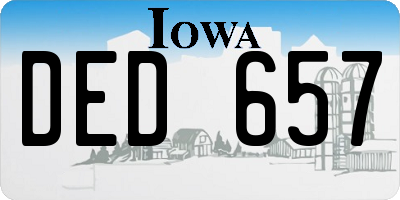 IA license plate DED657