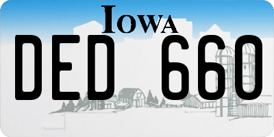 IA license plate DED660