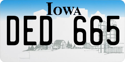 IA license plate DED665