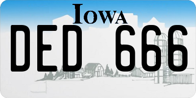 IA license plate DED666