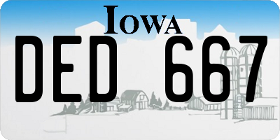 IA license plate DED667