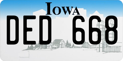 IA license plate DED668